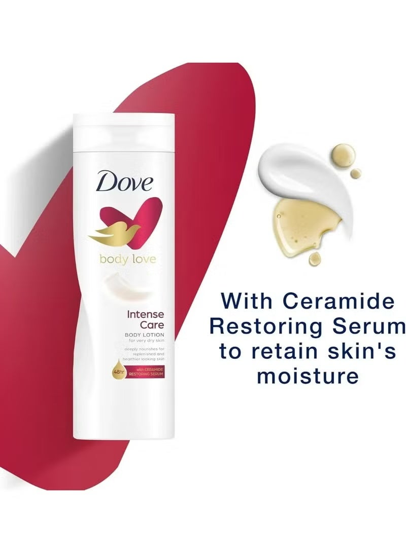 دوف لوشن الجسم دوف بودي لاف إنتنس كير 400 مل – للبشرة شديدة الجفاف مع بانثينول لترميم وتقوية حاجز البشرة - Image 3